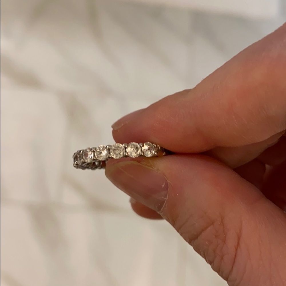 Sterling silver diamonique eternity band, size 5